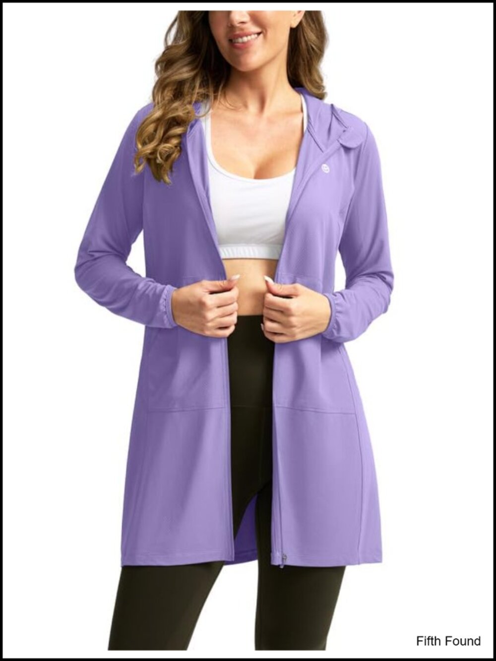 UPF 50+ Long Sleeve Full Zip Hooded Swim Cover Up Sun Protection